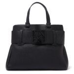 Armani Exchange ASV Logo Detail Large Shoulder Bag – Black Designer Satchel