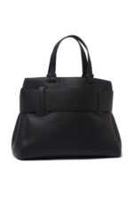 Armani Exchange ASV Logo Detail Large Shoulder Bag – Black Designer Satchel