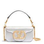 Valentino Garavani Locò Small Shoulder Bag in Silver