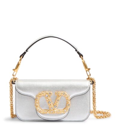 Valentino Garavani Locò Small Shoulder Bag in Silver