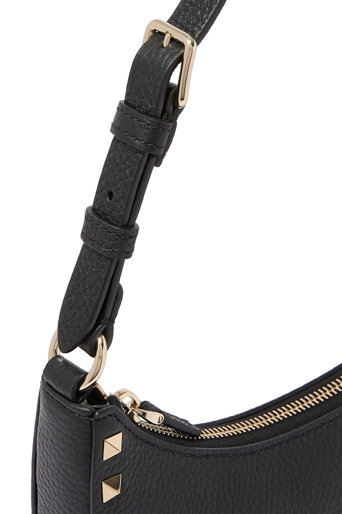 Black Valentino Rockstud Mini Bag in Calfskin Leather with Signature Studs