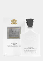 White 100mL bottle of Creed Silver Mountain Water with silver cap