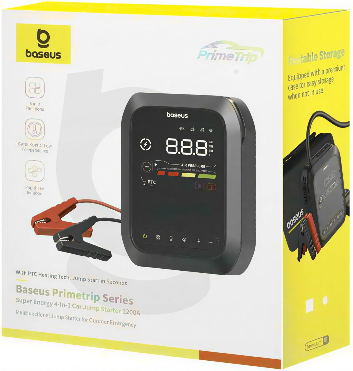 Baseus 4-in-1 Emergency Car Jump Starter and Air Pump Black