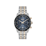 Hugo Boss Tourmaster men's watch with blue dial and carnation gold two-tone bracelet