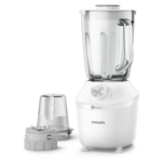 Philips 600W white blender with glass jar and mill attachment