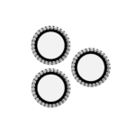 EQ Crystal Diamond Black Camera Lens Protector for iPhone 15 Pro Max 3 Pieces