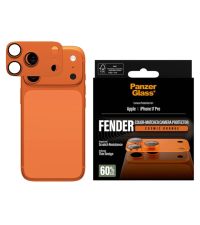 PanzerGlass Fender Camera Lens Protector in Orange for iPhone 17 Pro