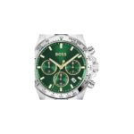Hugo Boss Men's Hero Watch with green dial and stainless steel bracelet