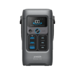 Anker Solix C200 DC Portable Power Station in Dark Grey showing 5 charging ports.