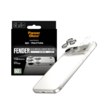 Silver PanzerGlass Fender Camera Protector for iPhone 17 Pro Max.