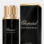 Front view of Chopard Black Incense Malaki Eau De Parfum 80ml bottle with dark cap.
