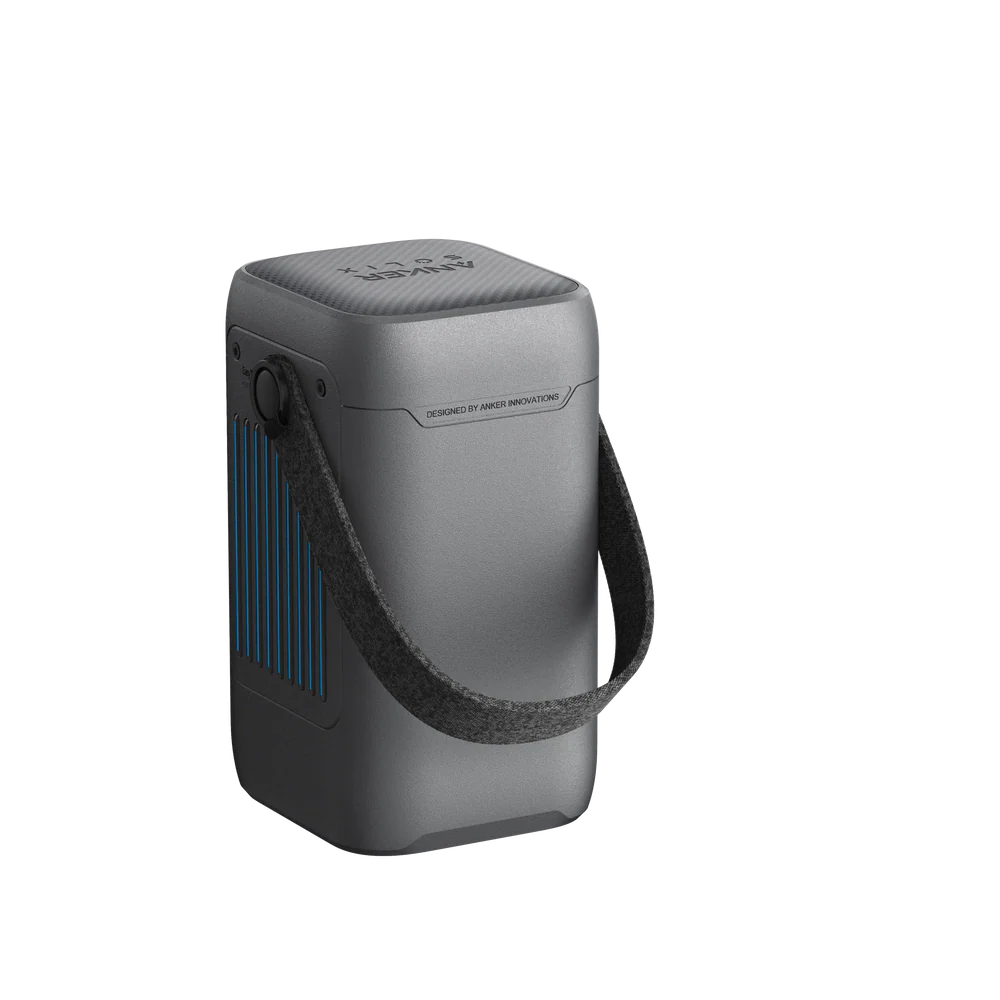 Anker Solix C200 DC Portable Power Station in Dark Grey showing 5 charging ports.