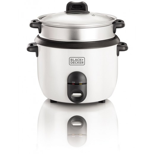 black-decker-rc1860-b5-rice-cooker-1-8l Black + Decker 1.8L Rice Cooker with Steaming Tray and Glass Lid