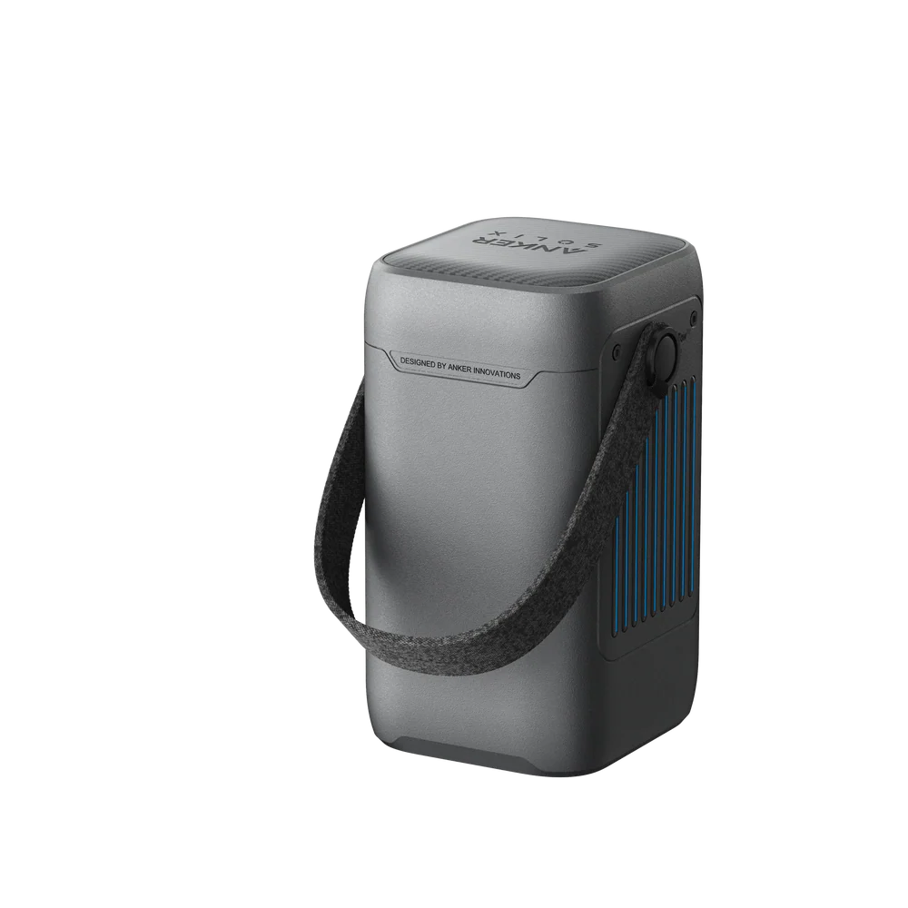 Anker Solix C200 DC Portable Power Station in Dark Grey showing 5 charging ports.