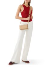 Marc Jacobs Mini Crossbody Bag Beige Leather with Logo