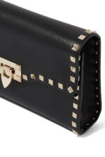 Black Valentino Rockstud Leather Crossbody Bag with Pyramid Studs