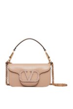 Valentino Loco Crystal Shoulder Bag Beige with Crystal VLogo