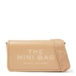 Marc Jacobs Mini Crossbody Bag Beige Leather with Logo