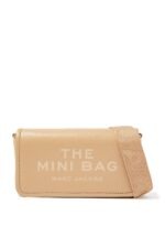 Marc Jacobs Mini Crossbody Bag Beige Leather with Logo