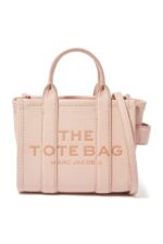 Marc Jacobs Leather Small Tote Bag Light Pink with Logo