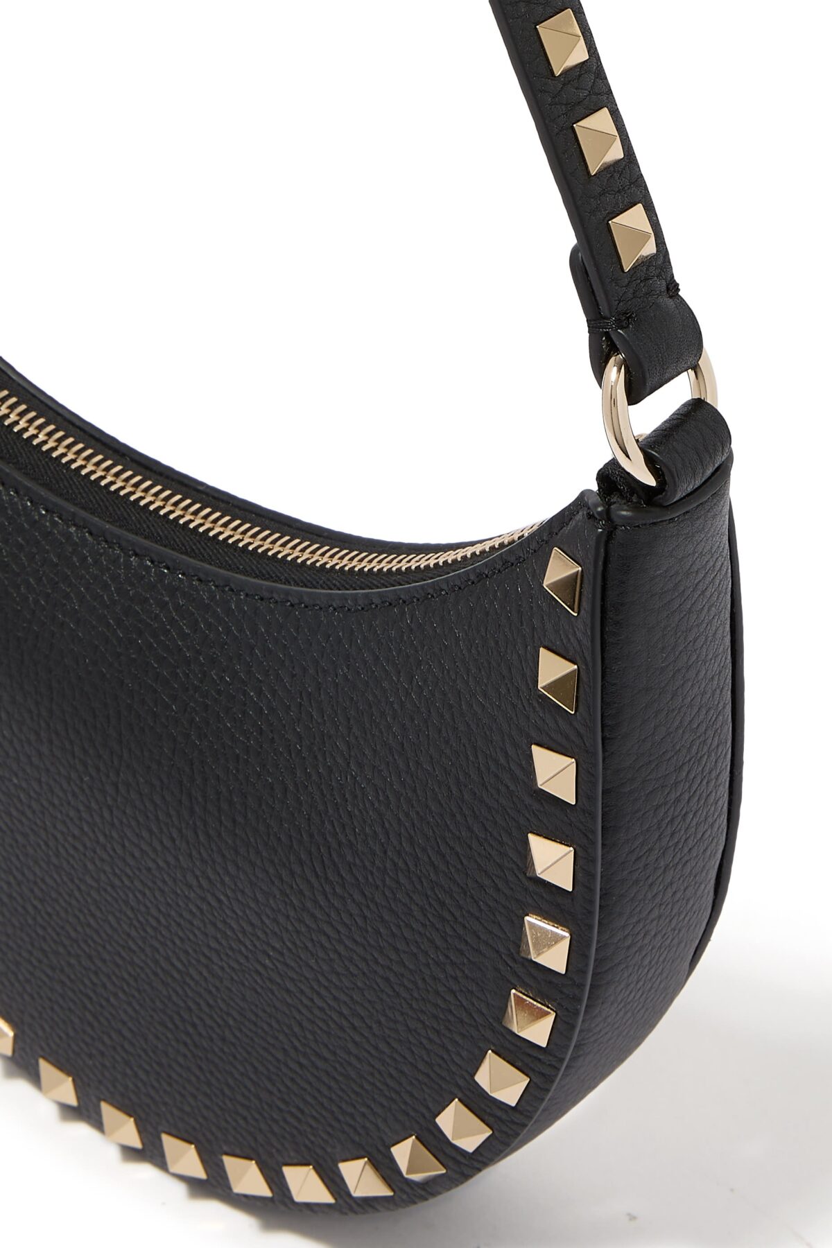Black Valentino Rockstud Mini Bag in Calfskin Leather with Signature Studs