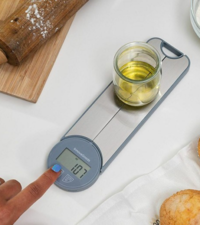 InnovaGoods Skolden folding digital kitchen scale in grey and steel