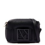 Armani Exchange black logo plaque crossbody bag for women