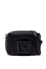 Armani Exchange black logo plaque crossbody bag for women