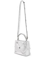 Valentino Roman Stud Top Handle Bag Silver Nappa Leather