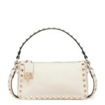Valentino Rockstud Small Shoulder Bag Neutral Calfskin Leather Designer Bag