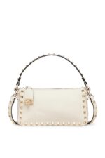 Valentino Rockstud Small Shoulder Bag Neutral Calfskin Leather Designer Bag