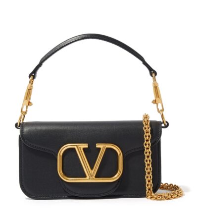 Black Valentino Garavani Locò Small Shoulder Bag with VLogo Hardware