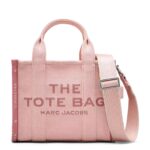 Light pink Marc Jacobs small jacquard tote bag with woven logo design