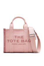 Light pink Marc Jacobs small jacquard tote bag with woven logo design
