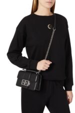 Armani Exchange Metal Logo Shoulder Bag Black with AX Logo