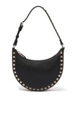 Black Valentino Rockstud Mini Bag in Calfskin Leather with Signature Studs