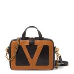 Brown Valentino Viva Superstar Nappa Leather Handbag with VLogo