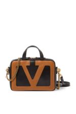 Brown Valentino Viva Superstar Nappa Leather Handbag with VLogo
