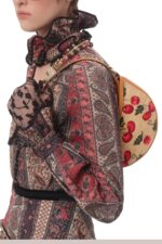 Valentino VLogo Mini Hobo Bag Raffia Cherryfic Multi Colour