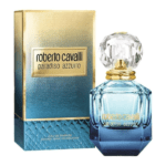 Roberto Cavalli Paradiso Azzurro Eau de Parfum 75ml blue glass bottle for women.