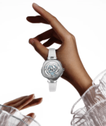 CIGA Design Denmark Rose watch with layered petal case and mother-of-pearl dial