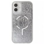 iPhone 16 clear case with moving liquid sand and shockproof bumpers