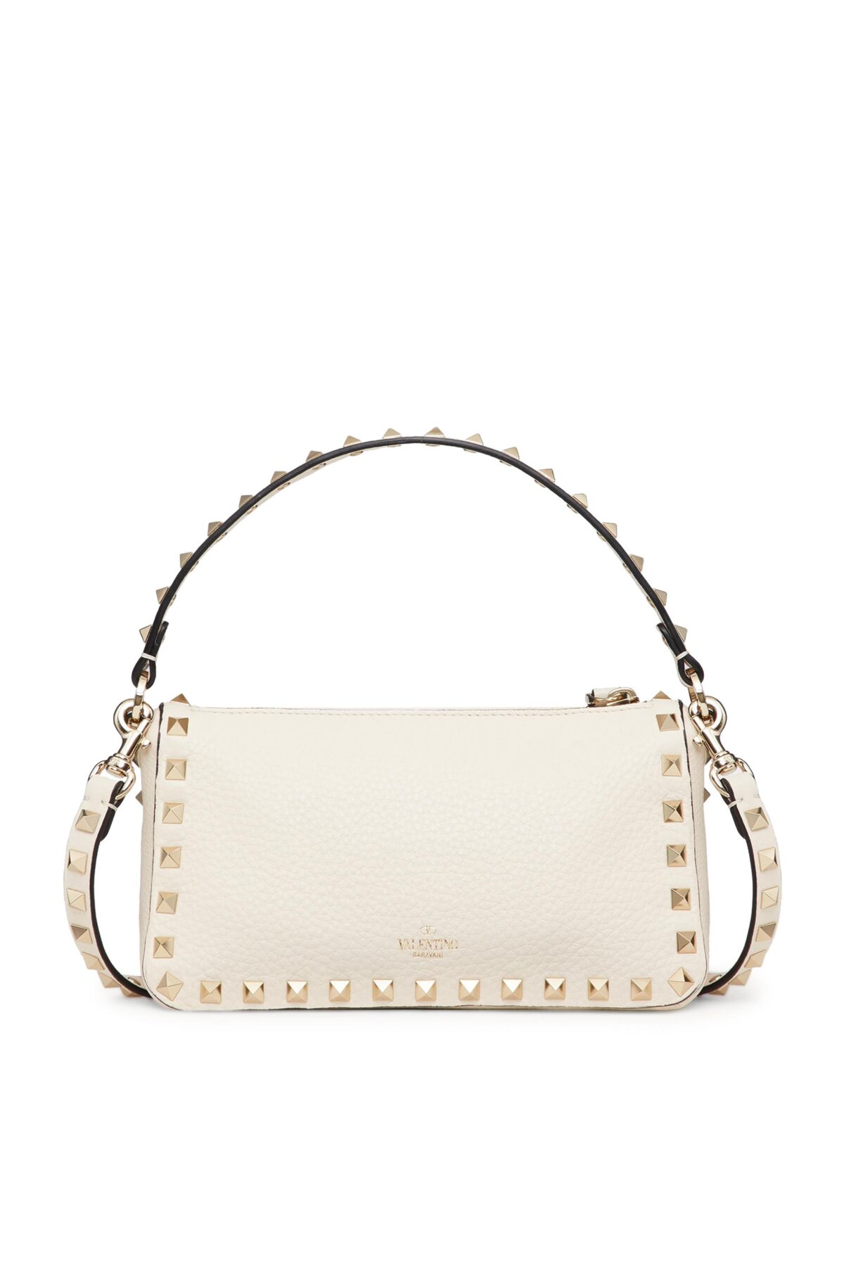 Valentino Rockstud Small Shoulder Bag Neutral Calfskin Leather Designer Bag