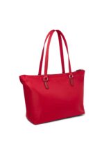 Emporio Armani Recycled Nylon Shopper Bag Red with Eagle Plaque