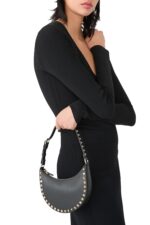 Black Valentino Rockstud Mini Bag in Calfskin Leather with Signature Studs