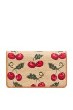 Valentino VLogo Mini Shoulder Bag Raffia Cherryfic Multi Colour