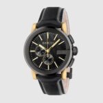 Gucci G-Chrono YA101203 black guilloché dial watch with G-shaped bezel