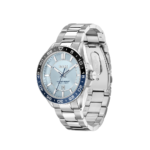 BOSS Runner 3H men's watch with light blue dial and stainless steel bracelet