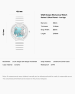 CIGA Design Blue Planet Ice Age mechanical watch for women with white ceramic strap