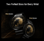 CIGA Design Blue Planet II Gilded Age watch with 24K gold earth dial and ceramic case